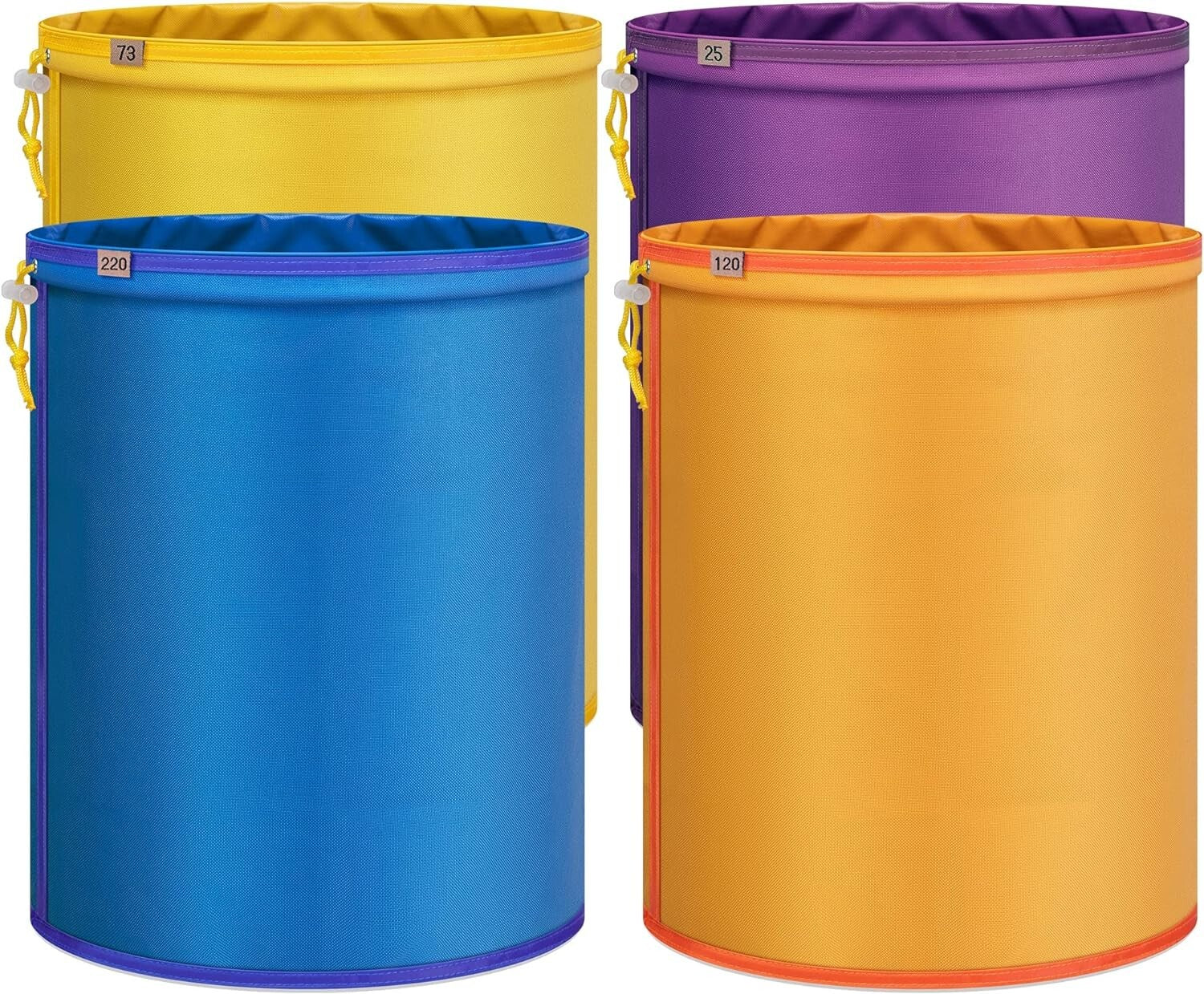 5-teiliges Bubble-Hash-Bag-Set 5 Gallonen – Maschenweiten 25/73/120/160/220 Mikron, Farbcodiert, Aus Nylon, Für Kräuterextraktion