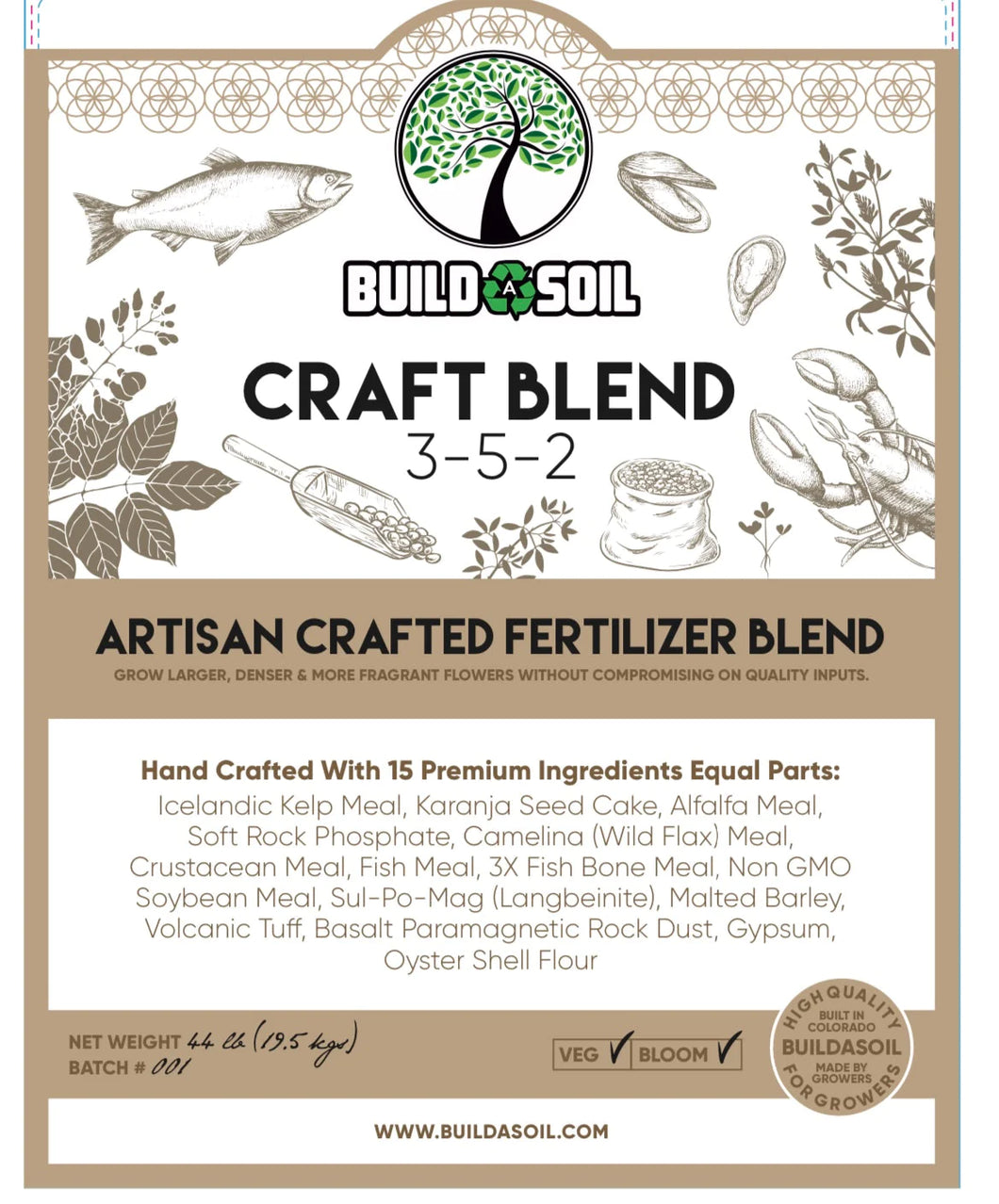 BuildASoil Craft Blend - Fertilizer Nutrient Blend