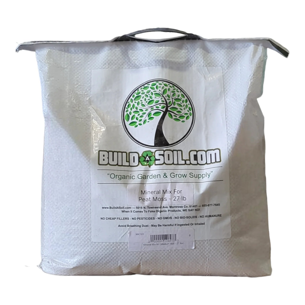 BuildASoil Mineral Kit - Basalt Gypsum Oyster - (For Peatmoss) - 27 lbs