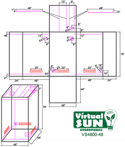 Virtual Sun VS4800-48 Indoor Grow Tent, 48-Inch x 48-Inch x 78-Inch